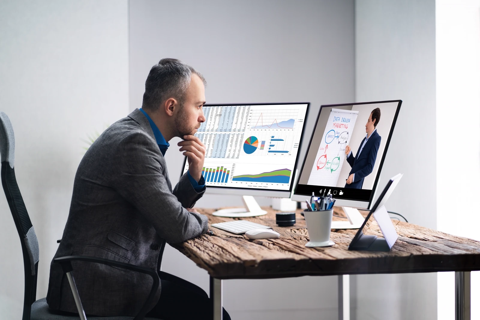 A team member review the analysis