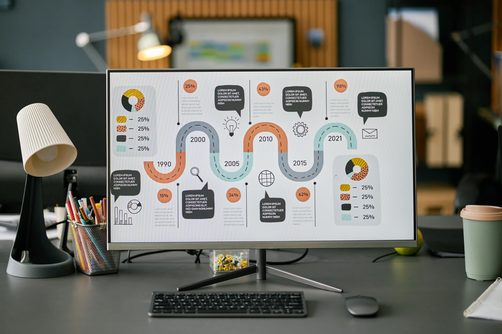 overlay icons representing cloud computing, databases, and network security