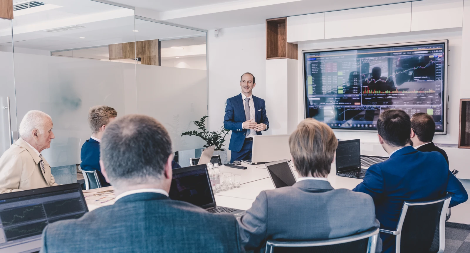 Event attendees attending a marketing a meeting