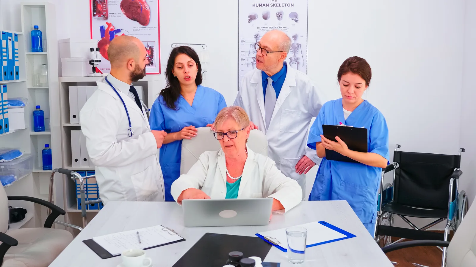 The team of doctors discussing
